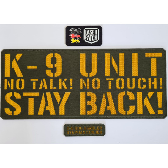 Ruecken - Chestrigs & Plattenträger  - Personalisierter Namensband - Lasercut Patch mit Klett