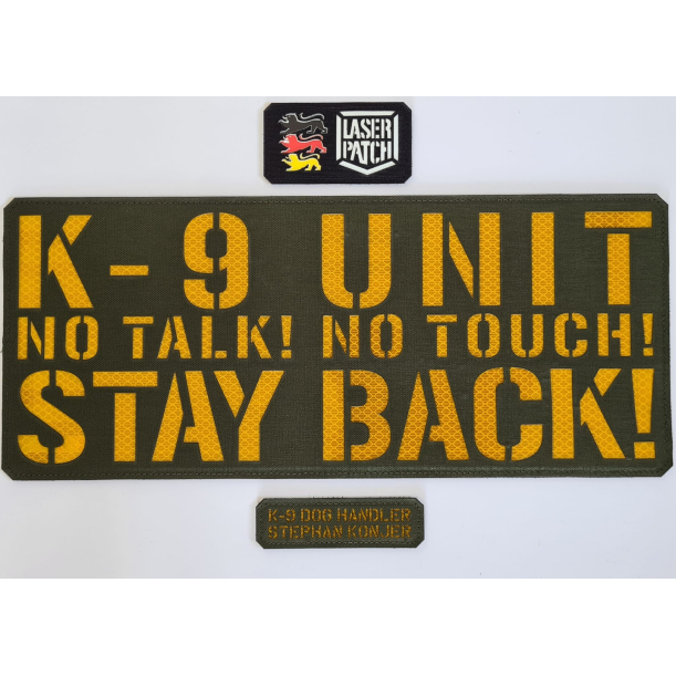 Ruecken - Chestrigs & Plattenträger  - Personalisierter Namensband - Lasercut Patch mit Klett