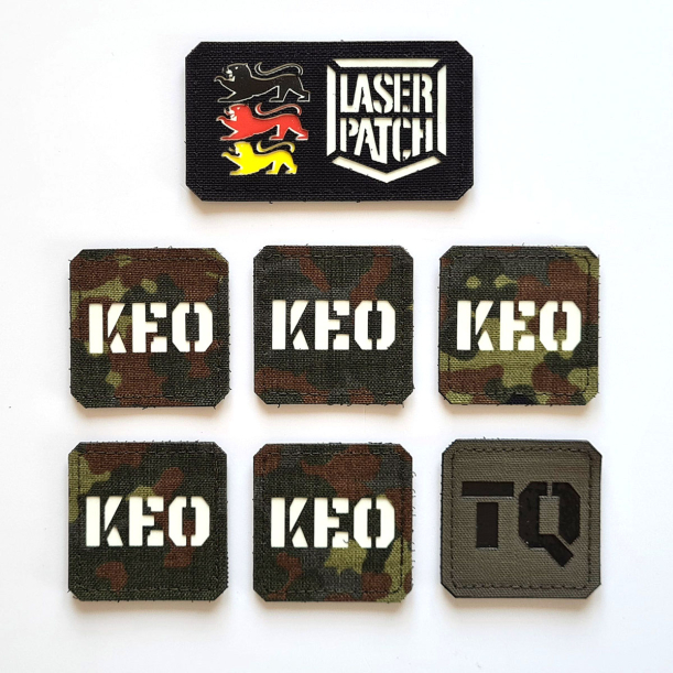 Nummer - Name Patch - fuer Helm Chestrigs - Plattenträger oder EDC - Laser Patch mit Klett