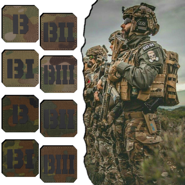 Nummer - Name Patch - fuer Helm Chestrigs - Plattenträger oder EDC - Laser Patch mit Klett