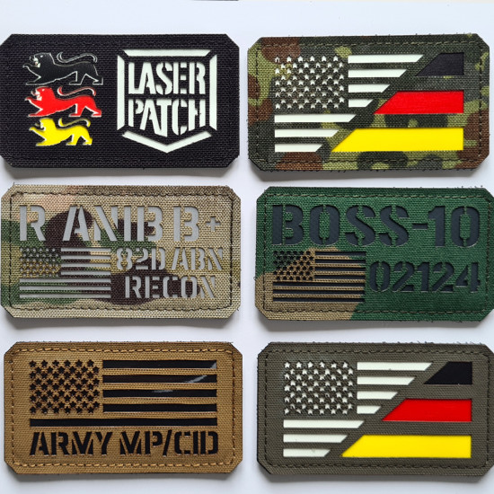 Personalisierter Namenspatch mit Länderfahne – Lasercut Patch mit Klett