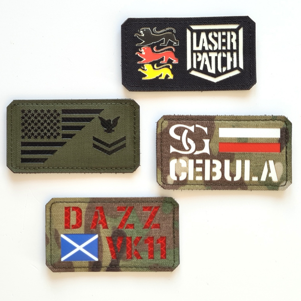 Personalisierter Namenspatch mit Länderfahne – Lasercut Patch mit Klett