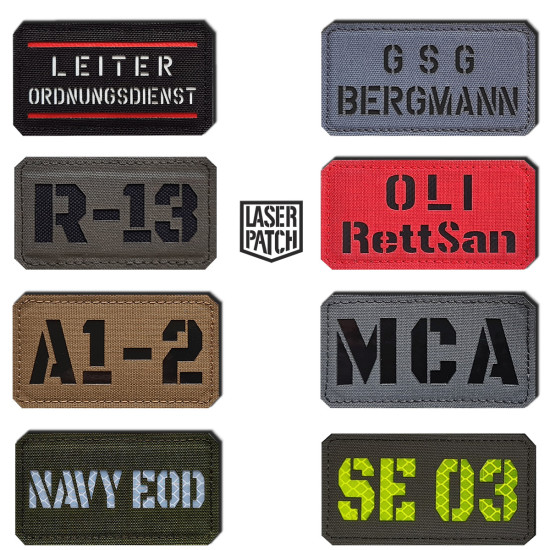 Individuelles Callsign Namenband - Militärisches Taktisches - Lasercut Patch mit Klett