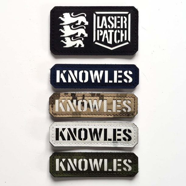 Namensbänder individuell gestalten – Lasercut Patch mit Klett
