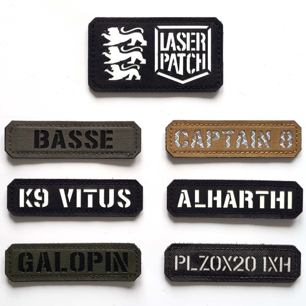 Namensbänder individuell gestalten – Lasercut Patch mit Klett