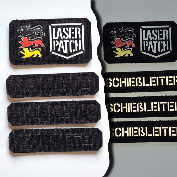 Langes Namensschild Chestrigs - Plattenträger - Combat Short - Lasercut Patch mit Klett