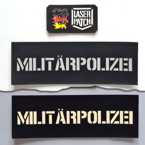 Ruecken - Chestrigs & Plattenträger  - Personalisierter Namensband - Lasercut Patch mit Klett