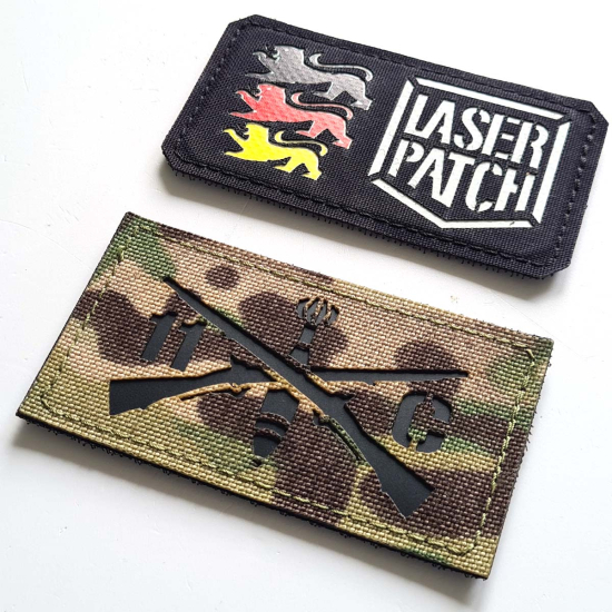 Charlie Indirekter Feuer Infantryman Crossed Riffles - Cordura Lasercut Patch mit Klett