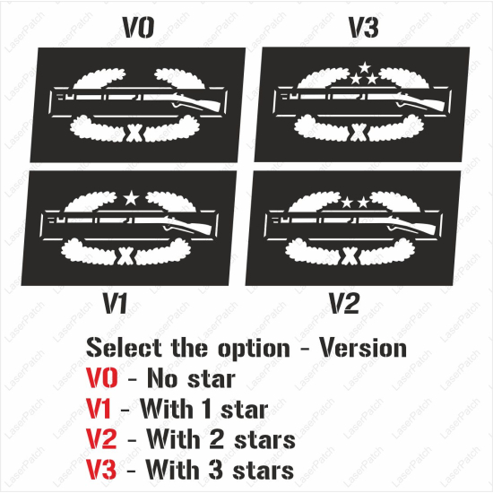 US Army Combat Infantryman Badge CIB Taktischer - Lasercut Patch mit Klett