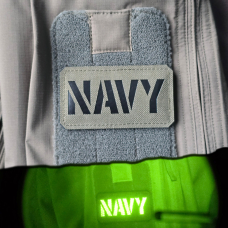 Navy - Lasercut Patch mit Klett