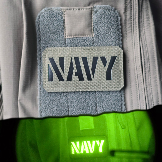 Navy - Lasercut Patch mit Klett