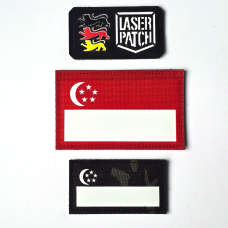 Singapur Flagge - Lasercut Patch mit Klett