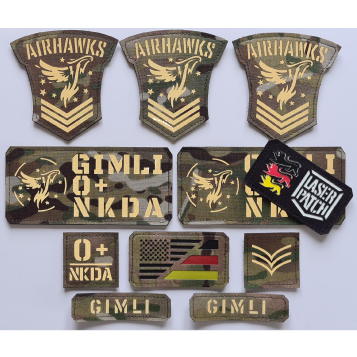 Airhawks airsoft lasercut patch reflex