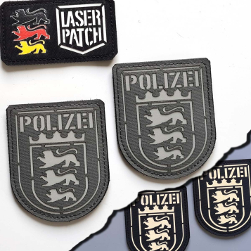 baden wuentenberg Wappen Polizei laser cut patch wolf grey
