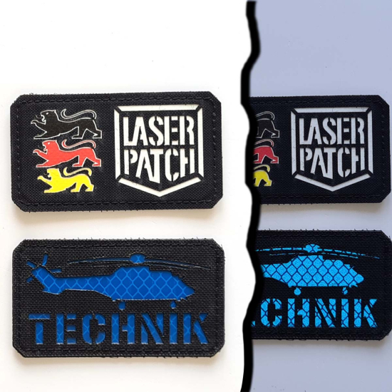 Eurocopter Super Puma  Helicopter Pilot – Laser Cut Patch mit Klett und individuellem Namenn
