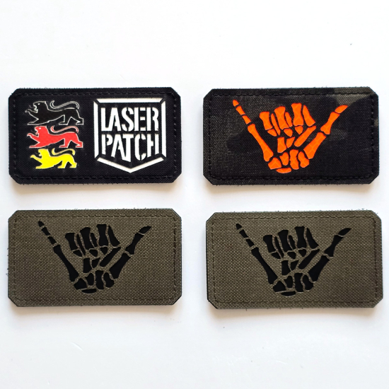 Knochen Shaka Hand Geste Skelett Moral Patch - Anatomisches Design