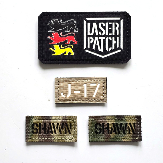 Kleine Individuelles Namensband - EDC - Lasercut Patch mit Klett