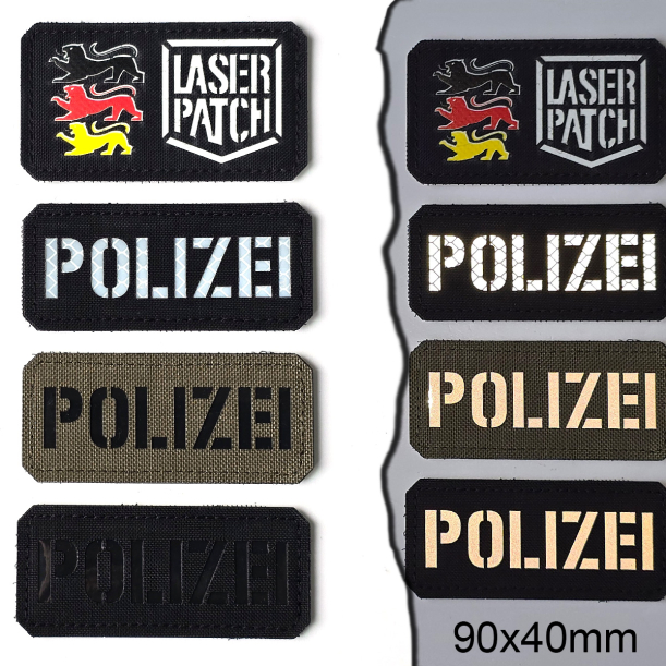Polizei - Lasercut Patch mit Klett