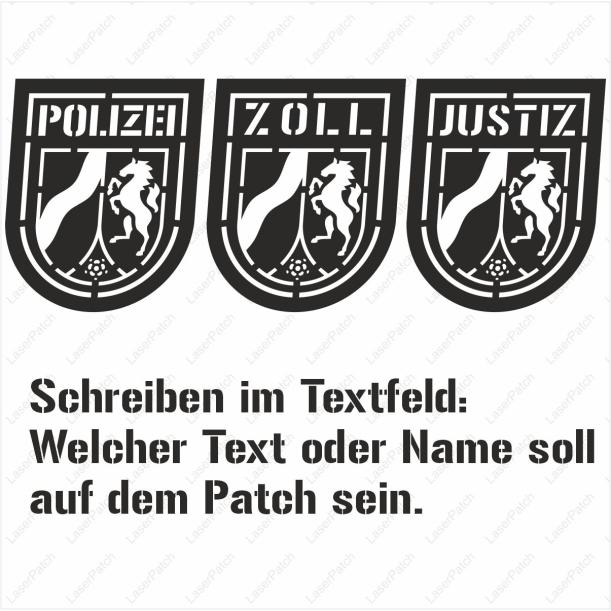 Individueller Lasercut Patch – Deutschland / Nordrhein-Westfalen / Polizei – mit Klett