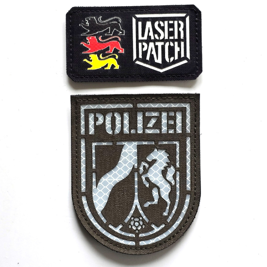 Individueller Lasercut Patch – Deutschland / Nordrhein-Westfalen / Polizei – mit Klett