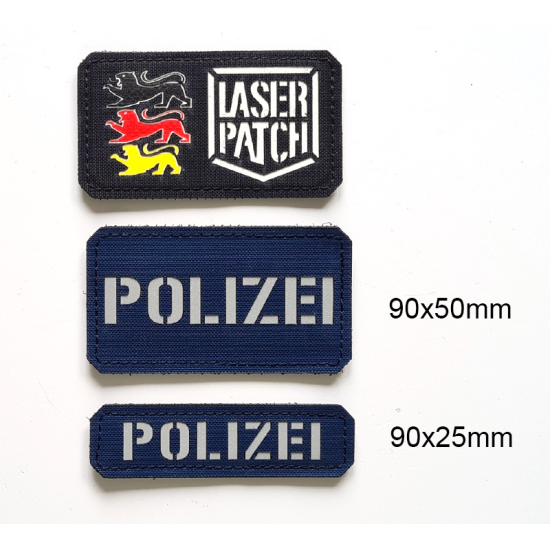 Polizei - Lasercut Patch mit Klett