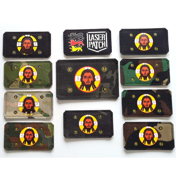 Orthodox Christian Holy Face of Christ Flag Laser Patch