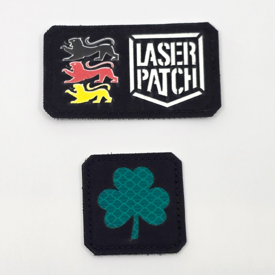 Heiliger Patrick und das Kleeblatt | Christogramm Kreuz | Katholisch - Lasercut Patch mit Klett