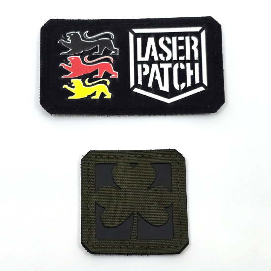 Heiliger Patrick und das Kleeblatt | Christogramm Kreuz | Katholisch - Lasercut Patch mit Klett