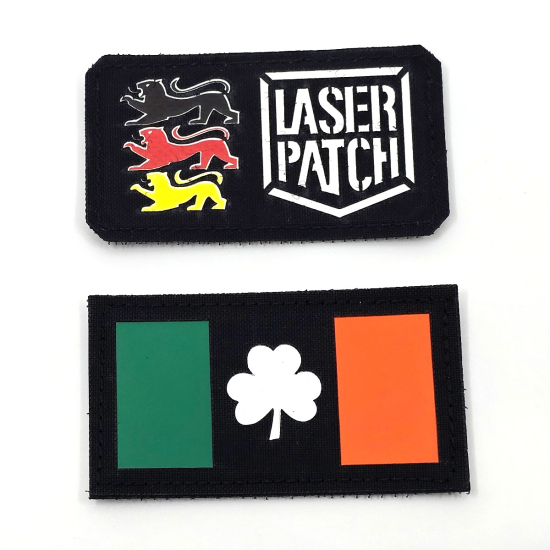 Heiliger Patrick und das Kleeblatt | Christogramm Kreuz | Katholisch - Lasercut Patch mit Klett