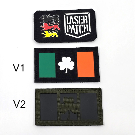 Heiliger Patrick und das Kleeblatt | Christogramm Kreuz | Katholisch - Lasercut Patch mit Klett