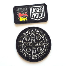 Sankt-Benedikt-Medaille | Katholisches Symbol | Christlich - Lasercut Patch mit Klett