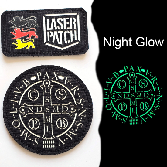 Sankt-Benedikt-Medaille | Katholisches Symbol | Christlich - Lasercut Patch mit Klett