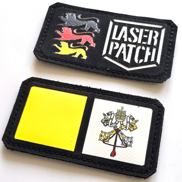 Vatican Flag – Christogram Jesus Christ - Lasercut Patch mit Klett