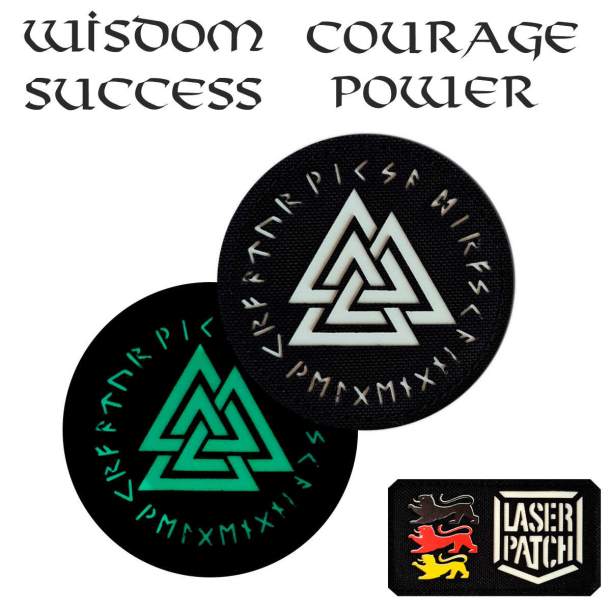 Nordic Wiking Age - Triangle Valknut SchutzrunenLasercut Patch