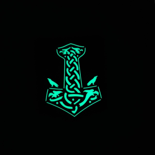 Nordic Wiking Age - Thors Hammer Schutzrunen Lasercut Patch
