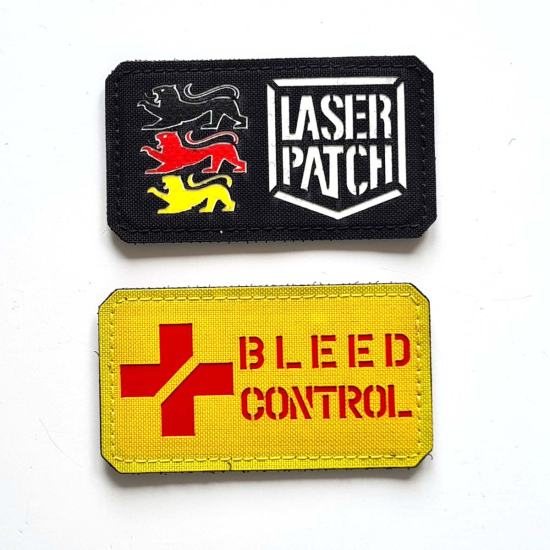 Blutgruppen Militär - Horizontale Kennung - Lasercut Patch mit Klett