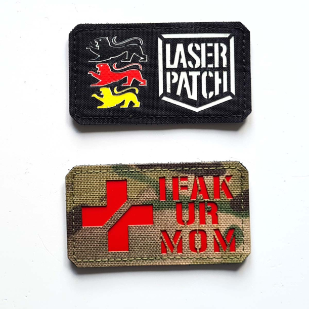 Blutgruppen Militär - Horizontale Kennung - Lasercut Patch mit Klett