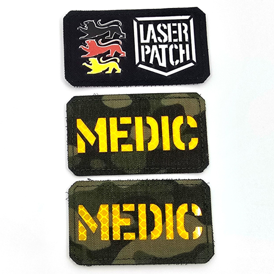 Meidc - Sanitäter - Militärische Medizinische - Lasercut Patch mit Klett