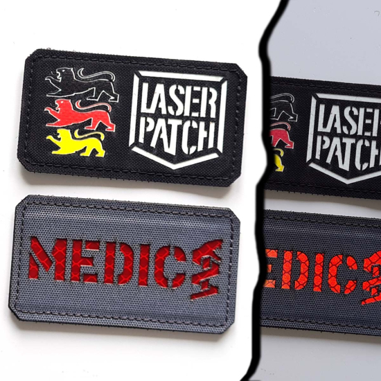 Meidc - Sanitäter - Militärische Medizinische - Lasercut Patch mit Klett