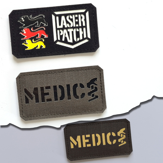 Meidc - Sanitäter - Militärische Medizinische - Lasercut Patch mit Klett