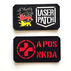 Blutgruppen Militär - Horizontale Kennung - Lasercut Patch mit Klett