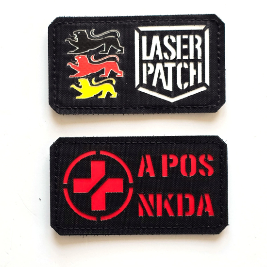 Blutgruppen Militär - Horizontale Kennung - Lasercut Patch mit Klett