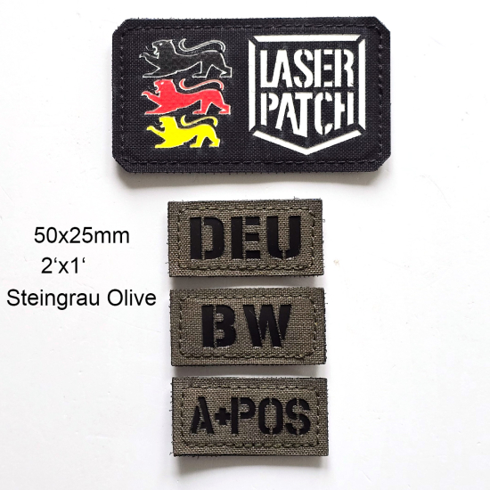 Kleine Individuelles Namensband - EDC - Lasercut Patch mit Klett