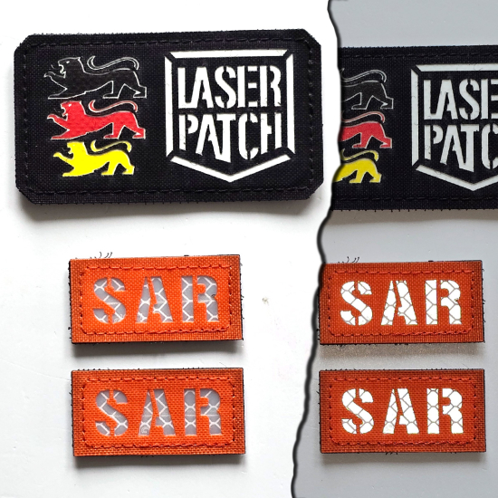 Kleine Individuelles Namensband - EDC - Lasercut Patch mit Klett