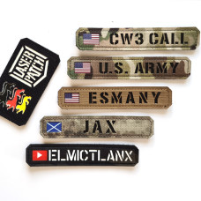 Lange Personalisierter Namensbaender mit Länderfahne – Lasercut Patch mit Klett