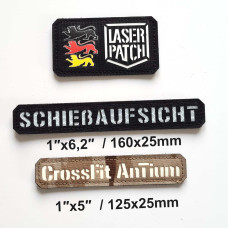Extra Langes Namensschild Chestrigs - Plattenträger - Lasercut Patch mit Klett