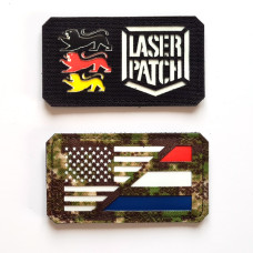 USA-Holland Dual Flagge Patch - Niederländisch-Amerikanische Allianz