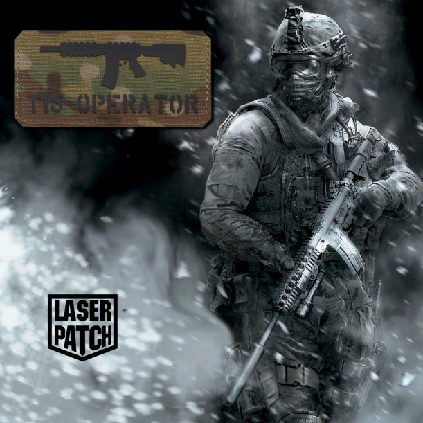 Waffe T-15 mit Individuellem Namen – Lasercut Patch mit Klett