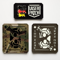 Pik Ass mit individuellem Namen Personalisierter Taktischer - Lasercut Patch mit Klett