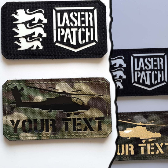 Apache AH-64 Hubschrauberpilot individuellem Namen - Lasercut Patch mit Klett